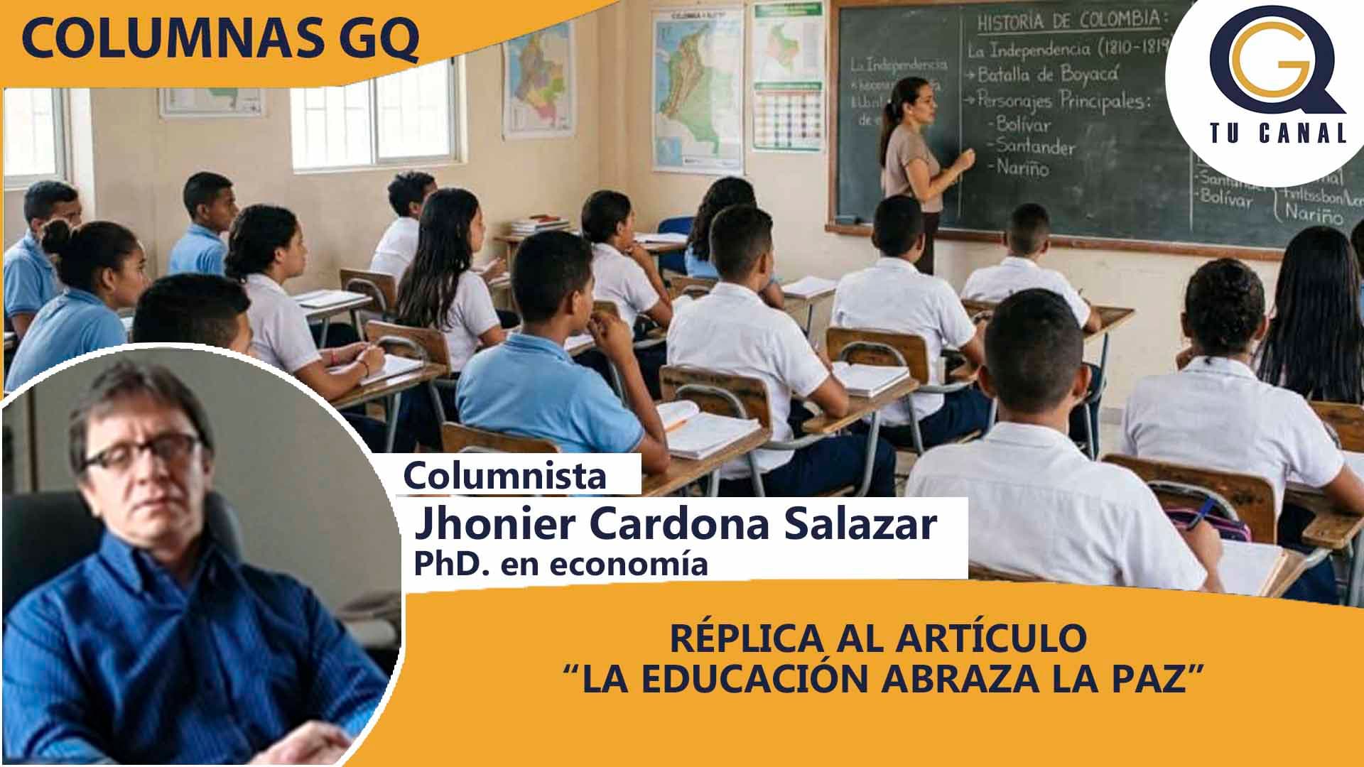 RÉPLICA AL ARTÍCULO “LA EDUCACIÓN ABRAZA LA PAZ”