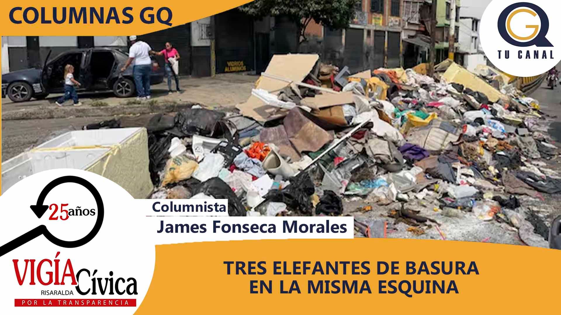 TRES ELEFANTES DE BASURA EN LA MISMA ESQUINA